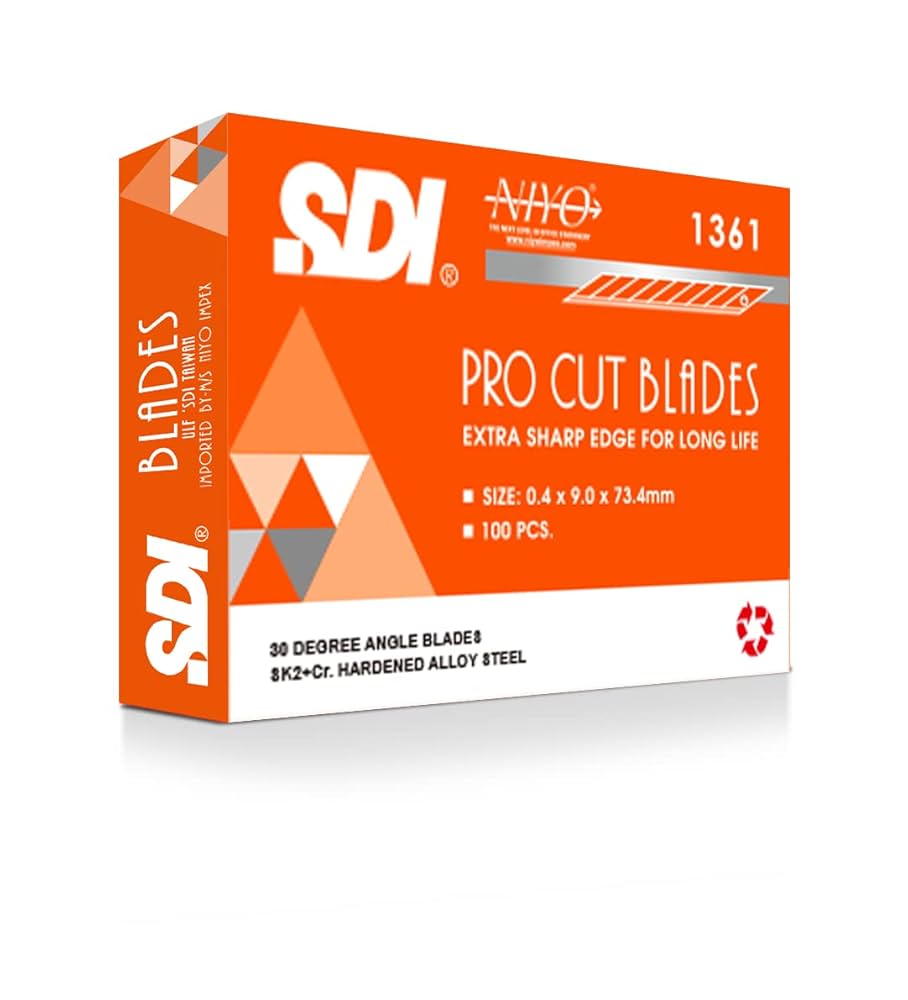 NOFOX SDI 1361-30 Degree 9Mm Steel Cutter Blades/ For Professionals - 1 Box