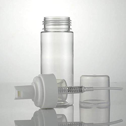 2Pcs Clear Plastic Foamer Pump Foaming Soap Dispenser Empty Refillable Storage Container Jar For Filling Cosmetic Facial Cleanser Liquid Hand Soap Bath Kitchen Use Size 150Ml
