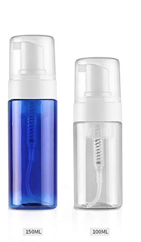 2Pcs Clear Plastic Foamer Pump Foaming Soap Dispenser Empty Refillable Storage Container Jar For Filling Cosmetic Facial Cleanser Liquid Hand Soap Bath Kitchen Use Size 150Ml