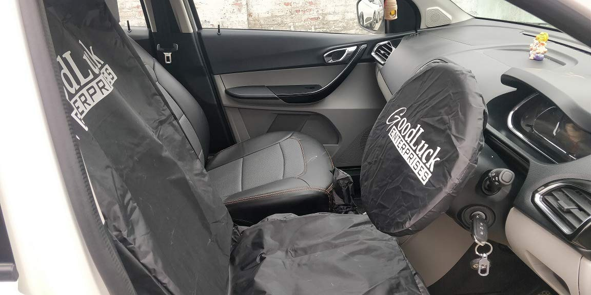 Car Protection Seat Cover Set Of 3 Pcs (1 Front Diver Side Seat Cover+1 Gear Nob+1 Steering Cover) - 1 Set (Pu)