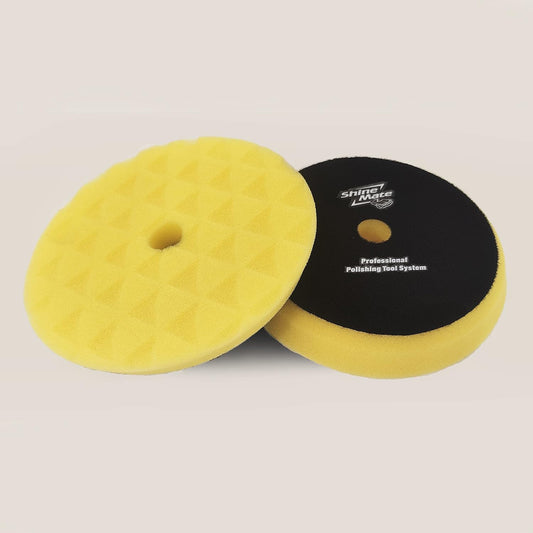 Shine Mate Polishing Foam Pads 6" - Fits To 5" Backing Plate (Yellow T80 High Cut Foam Pads)-Designed For Both Rotary & Da Polisher