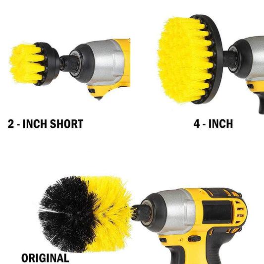 6 Piece Drill Brush Attachments Set With Extend Long Attachment All Purpose Clean For Grout, Tiles, Sinks, Bathtub, Bathroom, Kitchen.