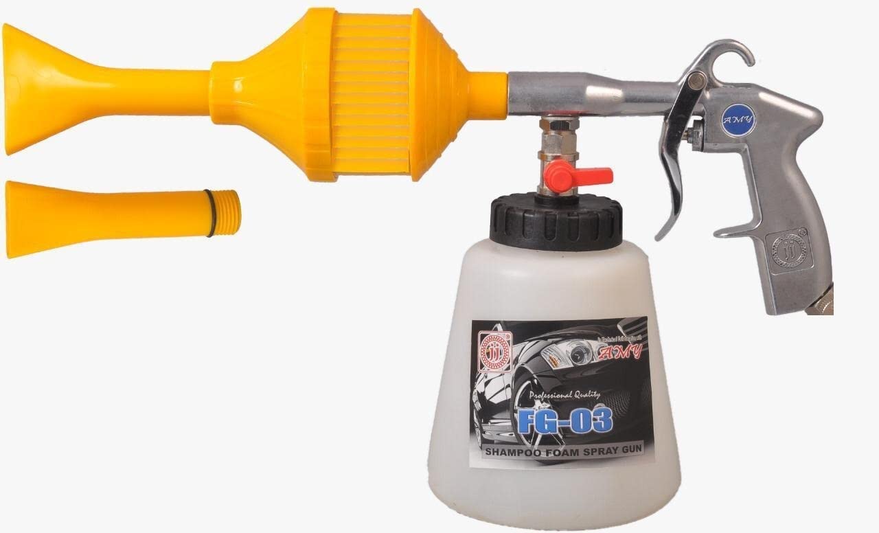 Shampoo Foam Spray Gun For Washing And Cleaning Air Assisted Sprayer Air Foam Gun (1 Foam Gun, 1, Extension, 1 Container) (Plastic, Easy Grip, Adjusted)