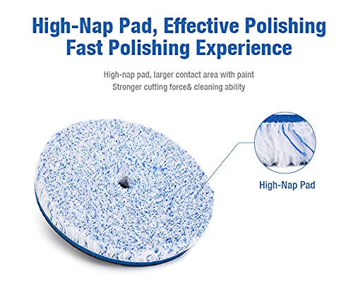 Shine Mate Micro-Fiber Polishing Pad 6 Inch (159 Mm) - 1 Pcs (Cushion Foam Blue 8 Mm)