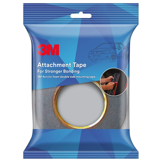 3M Attachment Tape for Stronger Bonding, Interior & Exterior Use in Automotive Areas with Double Side Acrylic Foam, Superior Adhesive, Easy to Use (12mmX10m, Grey, Pack of 1)
