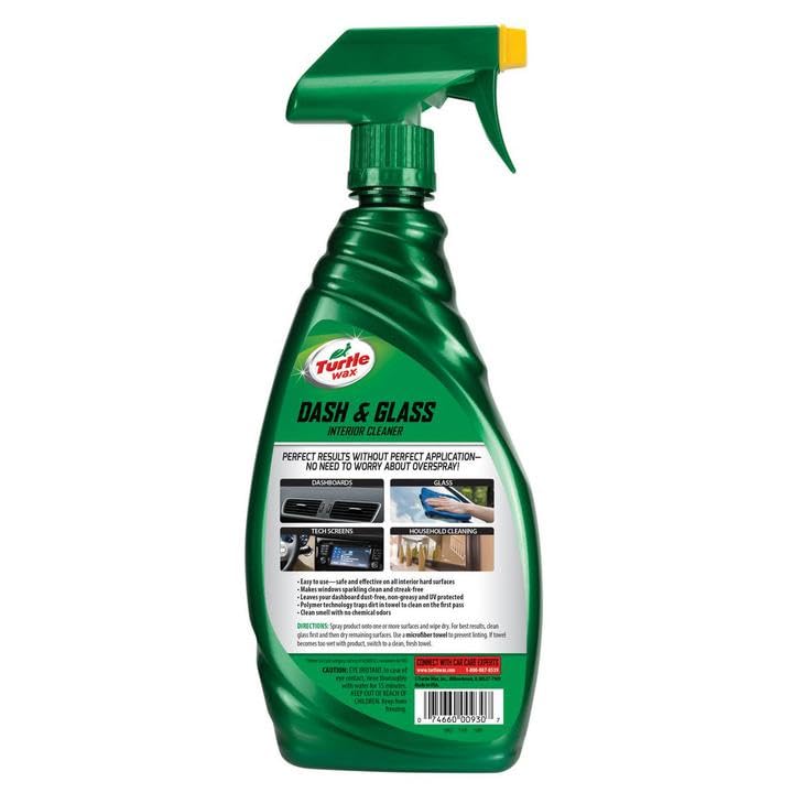 Turtle Wax Quick & Easy Dash & Glass Interior Detailer - car interior cleaner & shiner - car dashboard cleaner, car dashboard polish
