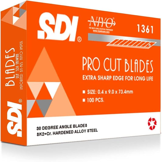 NOFOX SDI 1361-30 Degree 9Mm Steel Cutter Blades/ For Professionals - 1 Box