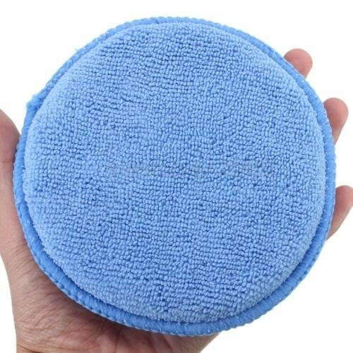 Blue Microfiber Foam Sponge Polish Wax Applicator Pad Mat For Car Home Cleaning