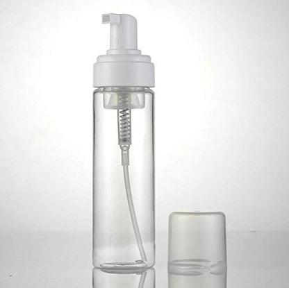 2Pcs Clear Plastic Foamer Pump Foaming Soap Dispenser Empty Refillable Storage Container Jar For Filling Cosmetic Facial Cleanser Liquid Hand Soap Bath Kitchen Use Size 150Ml