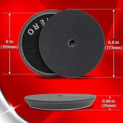 Polishing Pads, 6'' Orbital Buffing Pads Hook And Loop Foam Buffer Pad Set For Sanding, Compounding, Polishing And Waxing, 6'' (150Mm) Backing Plate - 3Pcs 6 Inch