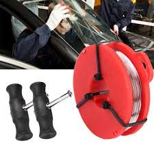 Car Windshield Removal Tool Windscreen Glass Cutting Wire Handle Remover Kit