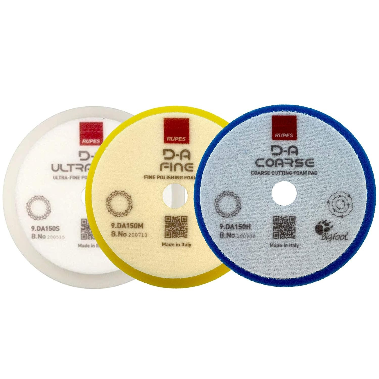 Rupes High Performance D-A Foam Pad 3 Pack Combo Kit (150 Mm)