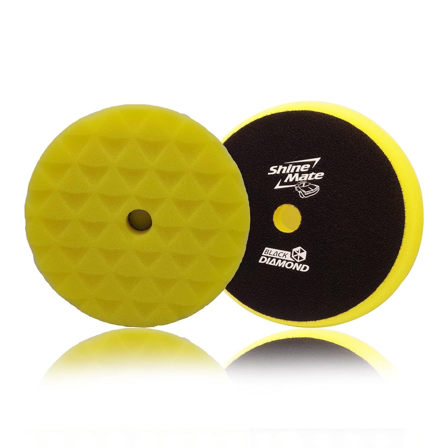 Shine Mate Polishing Foam Pads 6" - Fits To 5" Backing Plate (Yellow T80 High Cut Foam Pads)-Designed For Both Rotary & Da Polisher
