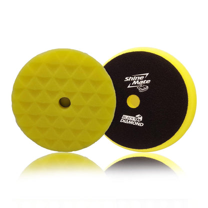 Shine Mate Polishing Foam Pads 6" - Fits To 5" Backing Plate (Yellow T80 High Cut Foam Pads)-Designed For Both Rotary & Da Polisher