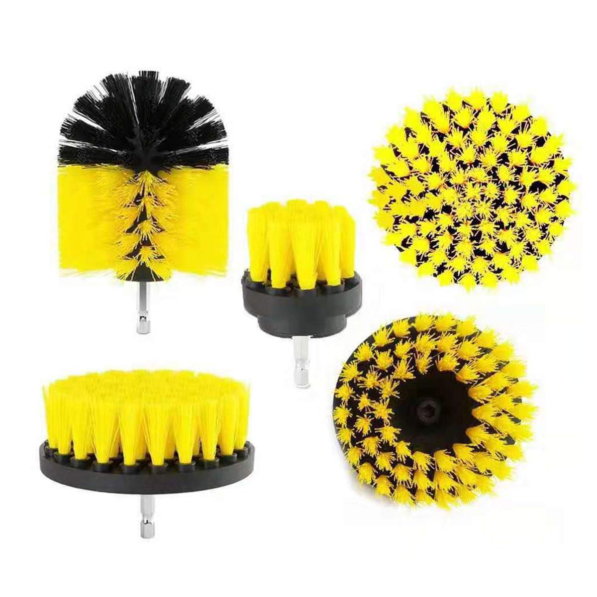 6 Piece Drill Brush Attachments Set With Extend Long Attachment All Purpose Clean For Grout, Tiles, Sinks, Bathtub, Bathroom, Kitchen.