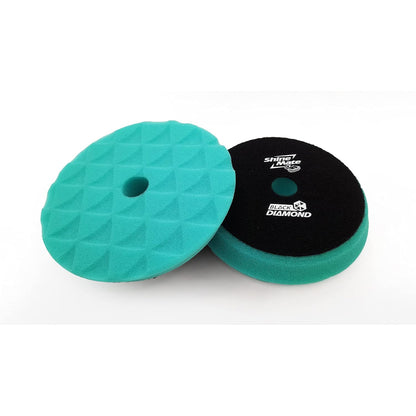 Shine Mate Polishing Foam Pads 4" - Fits To 3" Backing Plate (Diamond Cut T80 High Cut Foam Pads)-Designed For Both Rotary & Da Polishing (Green)