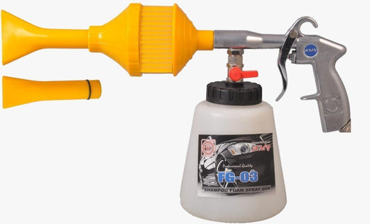 Shampoo Foam Spray Gun For Washing And Cleaning Air Assisted Sprayer Air Foam Gun (1 Foam Gun, 1, Extension, 1 Container) (Plastic, Easy Grip, Adjusted)