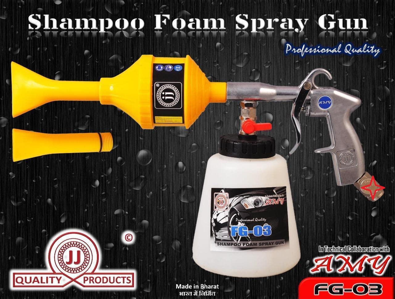 Shampoo Foam Spray Gun For Washing And Cleaning Air Assisted Sprayer Air Foam Gun (1 Foam Gun, 1, Extension, 1 Container) (Plastic, Easy Grip, Adjusted)