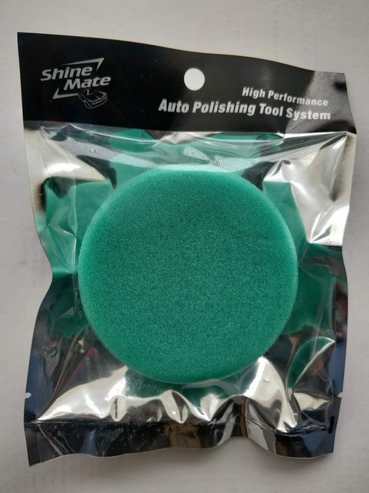 Shine Mate Flat Polishing Foam Pads 3 Inch - Green - Polishing/Rubbing Foam Pad (Designed For Both Rotary & Da Polisher)- Pack Of 1 Pcs (Green)