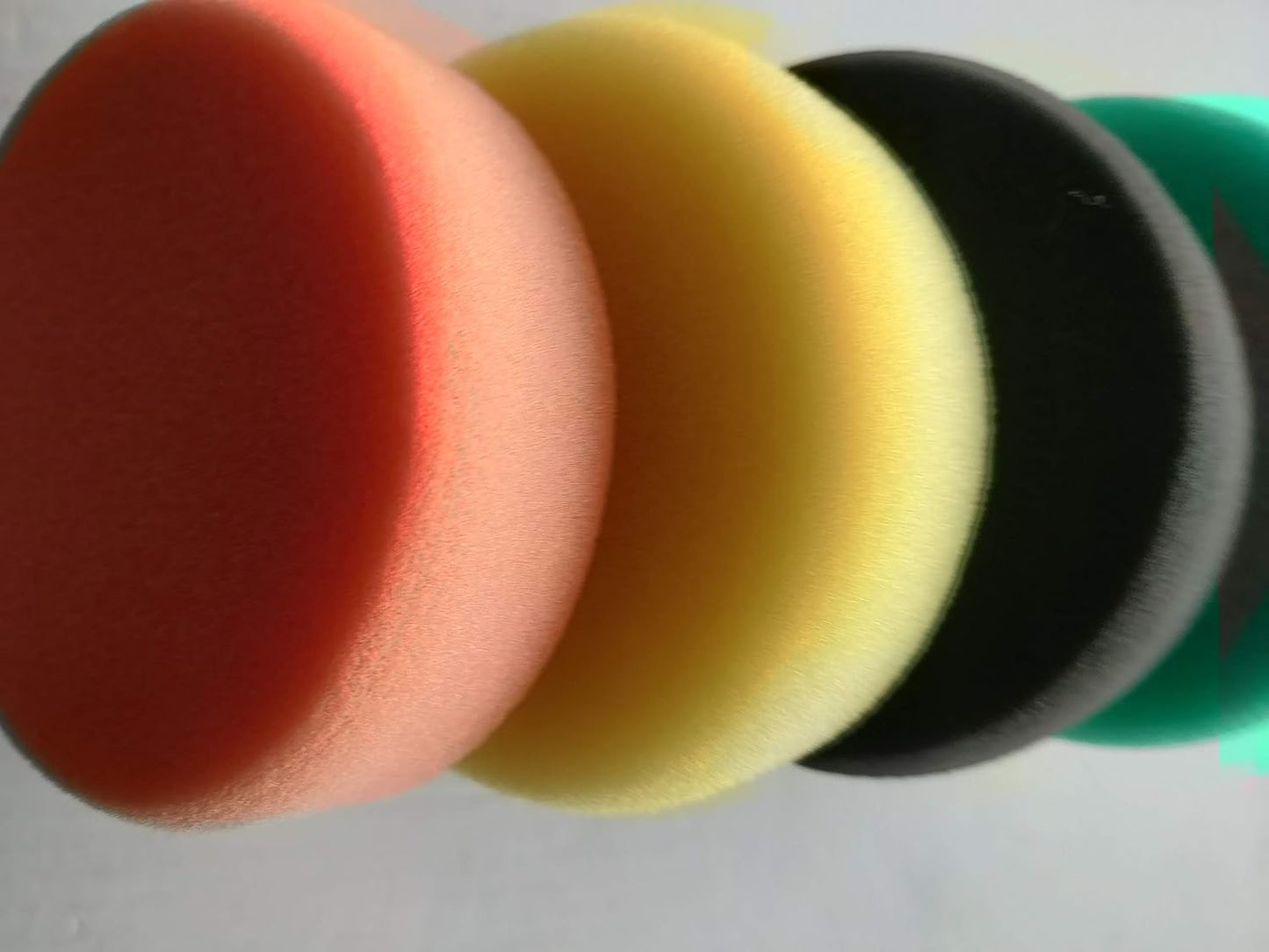 Shine Mate Flat Polishing Foam Pads 3 Inch - Yellow+Black+Orange+Green - Polishing/Rubbing Foam Pad (Designed For Both Rotary & Da Polisher)- Pack Of 4 Pcs