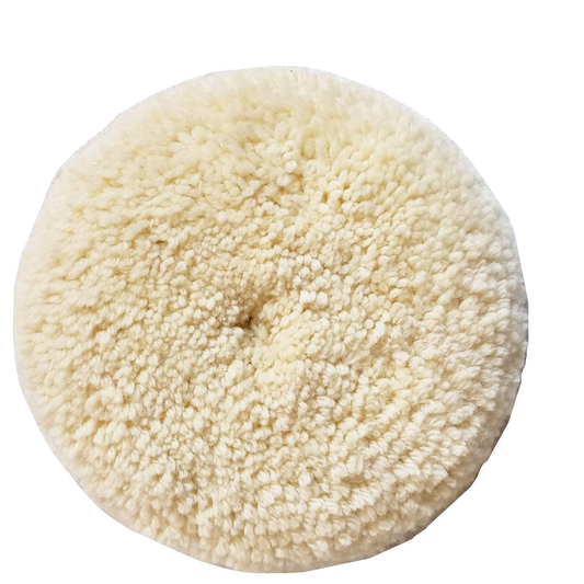 Shine Mate Double Sided Wool Pad 8", 4-Ply 100% Wool - 5/8"-11(Rubbing/Polishing)