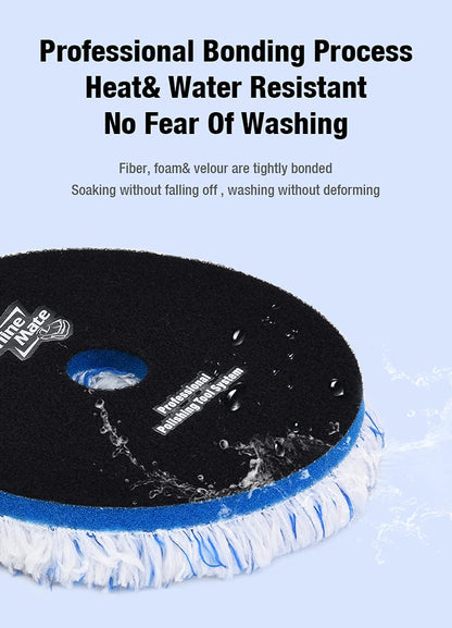Shine Mate Micro-Fiber Polishing Pad 6 Inch (159 Mm) - 1 Pcs (Cushion Foam Blue 8 Mm)