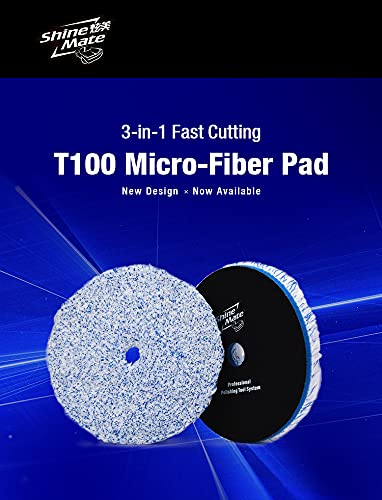 Shine Mate Micro-Fiber Polishing Pad 6 Inch (159 Mm) - 1 Pcs (Cushion Foam Blue 8 Mm)
