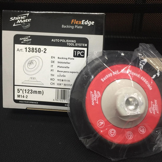 Shine Mate Flex Edge Backing Plate Soft Edge Backing Plate For Rotary Polisher Hook & Loop Adhesive Back Plate For Buffing Pads 5 Inch (123 Mm) - For Rotary Polisher - 1 Pcs