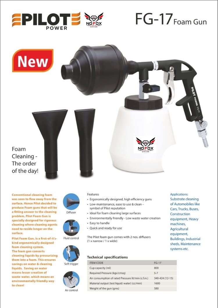 Pilot Car & Bike Wash Foam Gun (1 Foam Gun,2 Extension,1 Container)