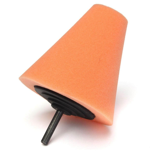 Shine Mate Wheel Cleaning, Buffing Polishing Foam Cone (6Mm Drill)(Orange) - 1 Pcs