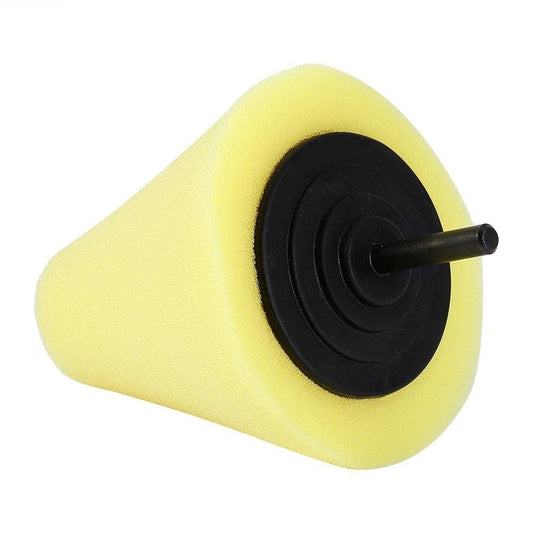Shine Mate Wheel Cleaning, Buffing Polishing Foam Cone (6Mm Drill)(Yellow) - 1 Pcs