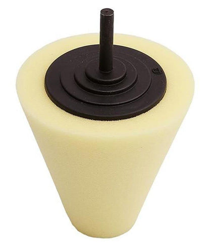 Shine Mate Wheel Cleaning, Buffing Polishing Foam Cone (6Mm Drill)(Yellow) - 1 Pcs