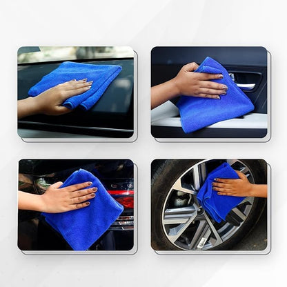 NOFOX Microfiber Cloth- Ultrasonic Cut 40X40 Cm - Multi-Color - 350 GSM | Multi-Purpose, Home, Office, Car, Window, Table, Mobile Cleaning| Absorb Up To 7 Times More Than Its Actual Weight (Pack Of 4 Pcs)