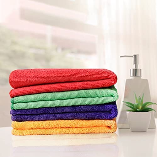 NOFOX Microfiber Cloth- Ultrasonic Cut 40X40 Cm - Multi-Color - 350 GSM | Multi-Purpose, Home, Office, Car, Window, Table, Mobile Cleaning| Absorb Up To 7 Times More Than Its Actual Weight (Pack Of 4 Pcs)